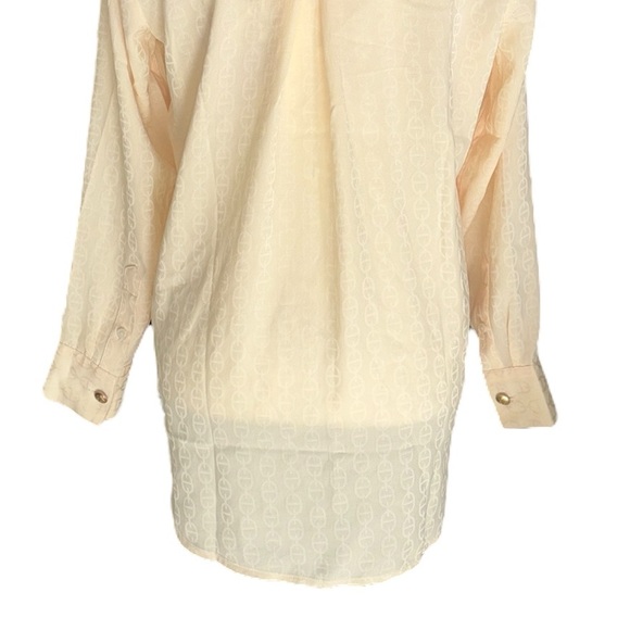 NEW J. Crew Cream Chainlink Jacquard Print Drapey Button Down Blouse - XS - Picture 12 of 16